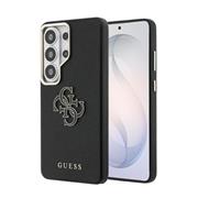 Guess PU 4G Resin Metal Logo Zadní Kryt pro Samsung Galaxy S26 Ultra Black