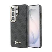 Guess PU 4G Script Metal Logo Magnetic Zadní Kryt pro Samsung Galaxy S26 Ultra Black