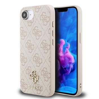 Guess PU 4G Small Metal Logo MagSafe Zadní Kryt pro iPhone 16e Pink