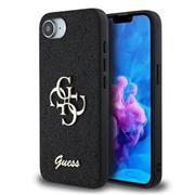 Guess PU Fixed Glitter 4G Metal Logo Zadní Kryt pro iPhone 16e/17e Black