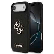 Guess PU Fixed Glitter 4G Metal Logo Zadní Kryt pro iPhone 17 Air Black