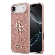 Guess PU Fixed Glitter 4G Metal Logo Zadní Kryt pro iPhone 17 Air Pink