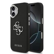 Guess PU Grained 4G Metal Logo Zadní Kryt pro iPhone 17 Black