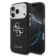 Guess PU Grained 4G Metal Logo Zadní Kryt pro iPhone 17 Pro Black