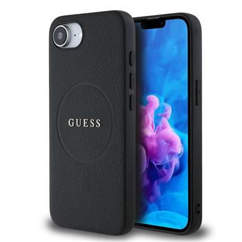 Guess PU Grained Classic Logo MagSafe Zadní Kryt pro iPhone 16e/17e Black
