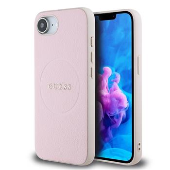 Guess PU Grained Classic Logo MagSafe Zadní Kryt pro iPhone 16e/17e Pink