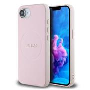 Guess PU Grained Classic Logo MagSafe Zadní Kryt pro iPhone 16e/17e Pink