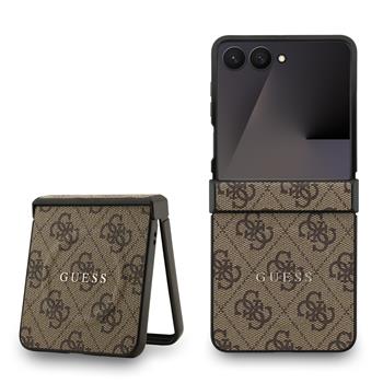 Guess PU Leather 4G Colored Ring Magnetic Zadní Kryt pro Samsung Galaxy Z Flip 7 Brown
