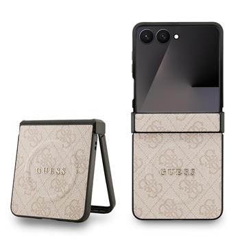 Guess PU Leather 4G Colored Ring Magnetic Zadní Kryt pro Samsung Galaxy Z Flip 7 Pink