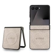 Guess PU Leather 4G Colored Ring Magnetic Zadní Kryt pro Samsung Galaxy Z Flip 7 Pink