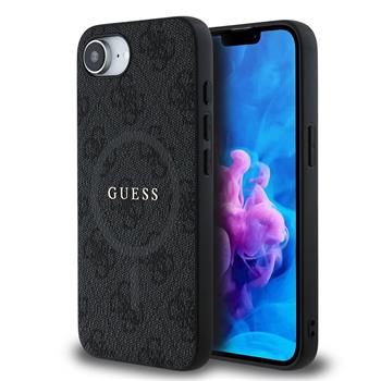 Guess PU Leather 4G Colored Ring MagSafe Zadní Kryt pro iPhone 16e/17e Black