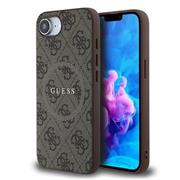 Guess PU Leather 4G Colored Ring MagSafe Zadní Kryt pro iPhone 16e/17e Brown