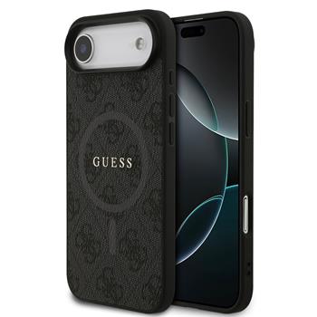 Guess PU Leather 4G Colored Ring MagSafe Zadní Kryt pro iPhone Air Black
