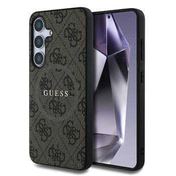 Guess PU Leather 4G Colored Ring MagSafe Zadní Kryt pro Samsung Galaxy S25 Brown