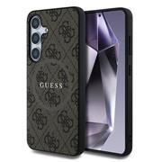 Guess PU Leather 4G Colored Ring MagSafe Zadní Kryt pro Samsung Galaxy S25 Brown