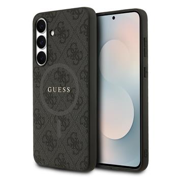 Guess PU Leather 4G Colored Ring MagSafe Zadní Kryt pro Samsung Galaxy S25 FE Black