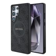 Guess PU Leather 4G Colored Ring MagSafe Zadní Kryt pro Samsung Galaxy S25 Ultra Black