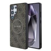 Guess PU Leather 4G Colored Ring MagSafe Zadní Kryt pro Samsung Galaxy S25 Ultra Brown
