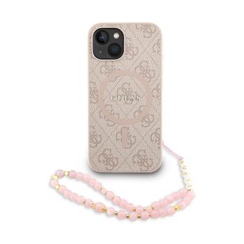 Guess PU Leather 4G Colored Ring Strap MagSafe Zadní Kryt pro iPhone 13 Pink