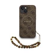 Guess PU Leather 4G Colored Ring Strap MagSafe Zadní Kryt pro iPhone 15 Brown