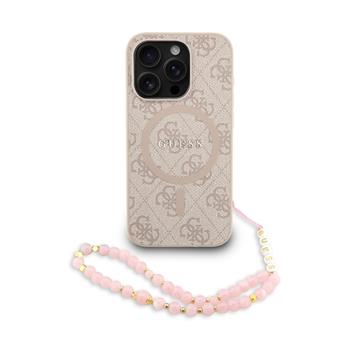 Guess PU Leather 4G Colored Ring Strap MagSafe Zadní Kryt pro iPhone 15 Pro Max Pink