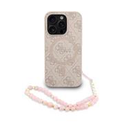 Guess PU Leather 4G Colored Ring Strap MagSafe Zadní Kryt pro iPhone 15 Pro Max Pink