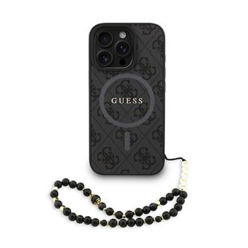 Guess PU Leather 4G Colored Ring Strap MagSafe Zadní Kryt pro iPhone 16 Pro Max Black