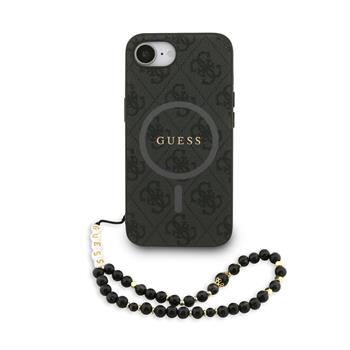 Guess PU Leather 4G Colored Ring Strap MagSafe Zadní Kryt pro iPhone 16e/17e Black