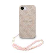 Guess PU Leather 4G Colored Ring Strap MagSafe Zadní Kryt pro iPhone 16e/17e Pink