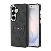 Guess PU Leather 4G Gold Frame Magnetic Zadní Kryt pro Samsung Galaxy S26 Black