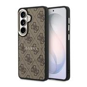 Guess PU Leather 4G Gold Frame Magnetic Zadní Kryt pro Samsung Galaxy S26+ Brown