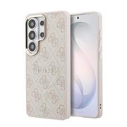 Guess PU Leather 4G Gold Frame Magnetic Zadní Kryt pro Samsung Galaxy S26 Ultra Pink