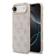 Guess PU Leather 4G Gold Frame MagSafe Zadní Kryt pro iPhone 17 Air Pink