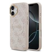 Guess PU Leather 4G Gold Frame MagSafe Zadní Kryt pro iPhone 17 Pink