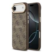 Guess PU Leather 4G Gold Frame MagSafe Zadní Kryt pro iPhone Air Brown