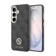 Guess PU Leather 4G Strass Logo Gold Frame Magnetic Zadní Kryt pro Samsung Galaxy S26 Black