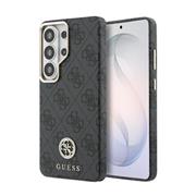 Guess PU Leather 4G Strass Logo Gold Frame Magnetic Zadní Kryt pro Samsung Galaxy S26 Ultra Black