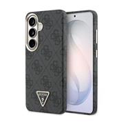 Guess PU Leather 4G Strass Triangle Logo Gold Frame Magnetic Zadní Kryt pro Samsung Galaxy S26 Black