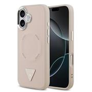 Guess PU Leather Triangle Logo MagSafe Zadní Kryt pro iPhone 17 Pink