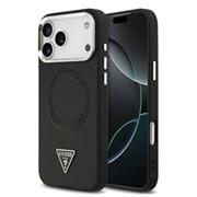 Guess PU Leather Triangle Logo MagSafe Zadní Kryt pro iPhone 17 Pro Black