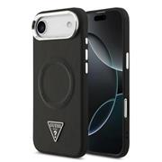 Guess PU Leather Triangle Logo MagSafe Zadní Kryt pro iPhone Air Black