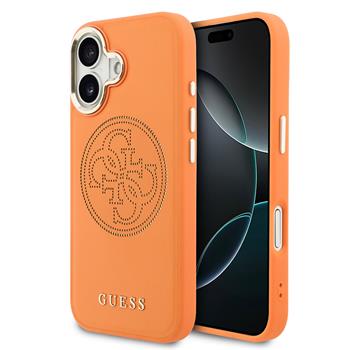 Guess PU Perforated 4G Logo MagSafe Zadní Kryt pro iPhone 17 Orange