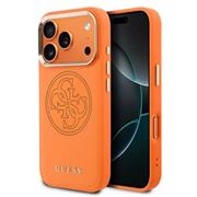 Guess PU Perforated 4G Logo MagSafe Zadní Kryt pro iPhone 17 Pro Max Orange