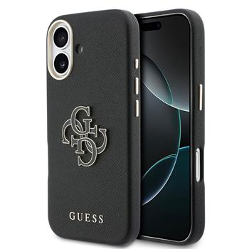 Guess PU Resin Logo Zadní Kryt pro iPhone 17 Black