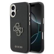 Guess PU Resin Logo Zadní Kryt pro iPhone 17 Black