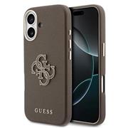 Guess PU Resin Logo Zadní Kryt pro iPhone 17 Brown