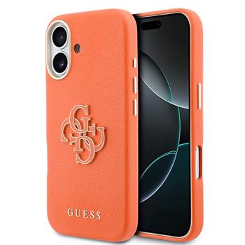 Guess PU Resin Logo Zadní Kryt pro iPhone 17 Orange