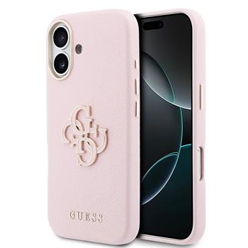Guess PU Resin Logo Zadní Kryt pro iPhone 17 Pink