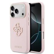 Guess PU Resin Logo Zadní Kryt pro iPhone 17 Pro Pink