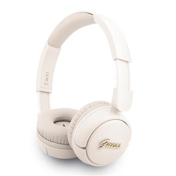 Guess Script Metal Logo Bezdrátová Sluchátka Beige